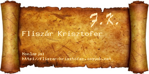 Fliszár Krisztofer névjegykártya